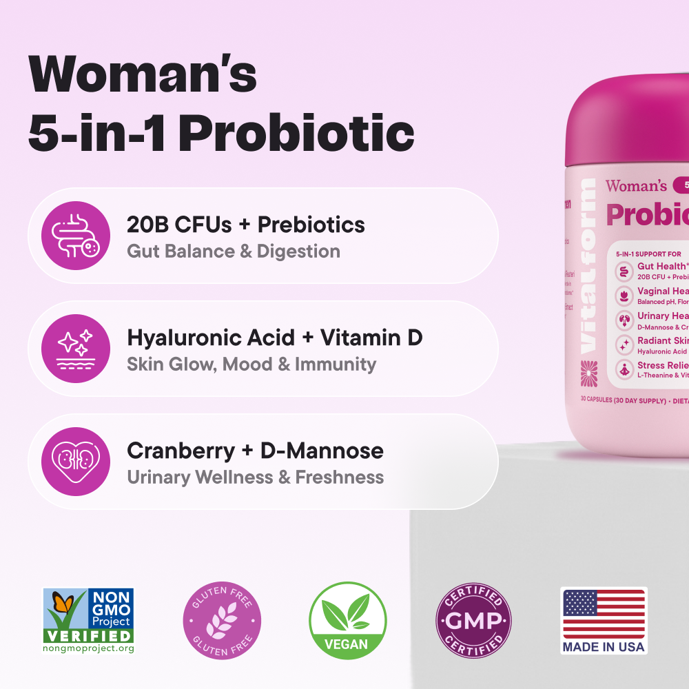 Women’s 5-in-1 Probiotic – Gut, Vaginal, Skin & Mood Support